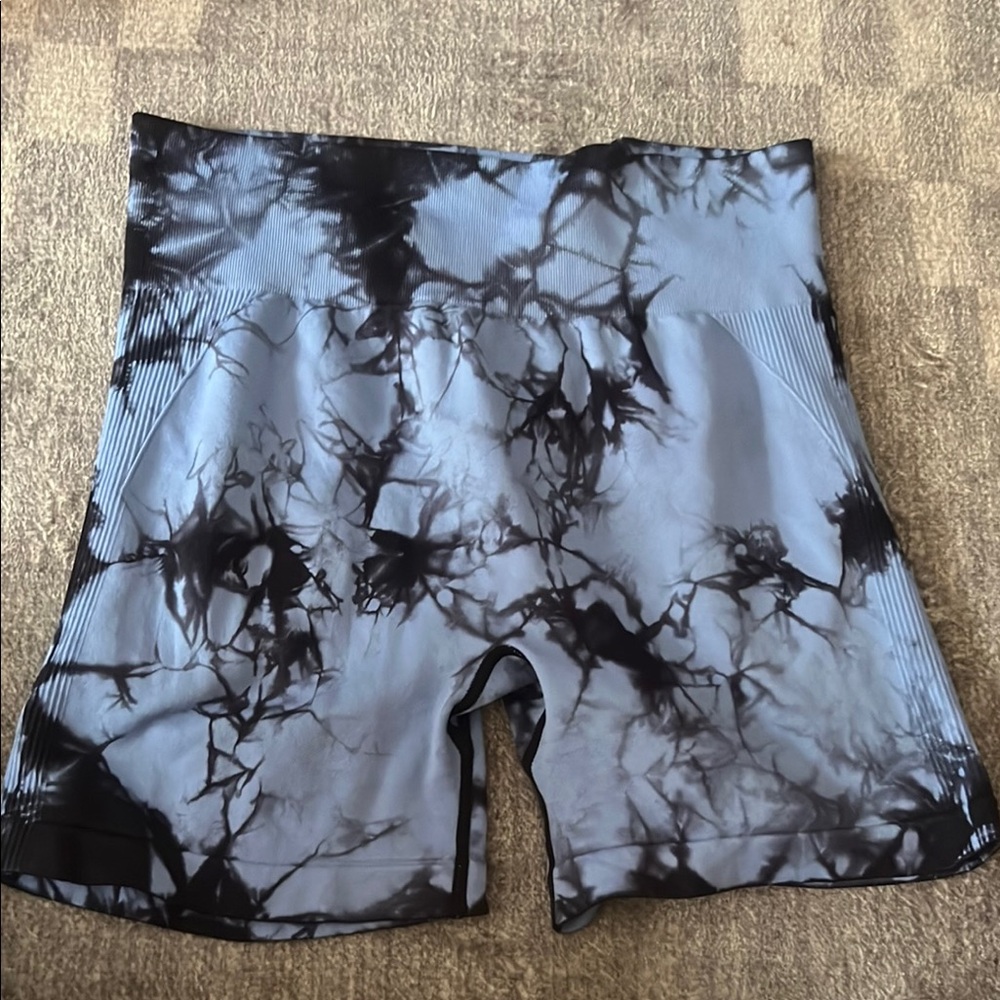 Black and blue Tie-Dye Shorts